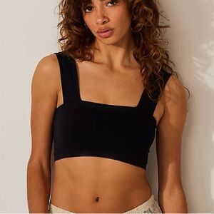 Free people Intimately black square neck straight lines bralette